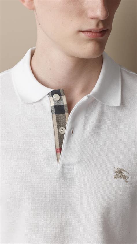 burberry white polo shirt mens|Burberry polo shirts men's price.